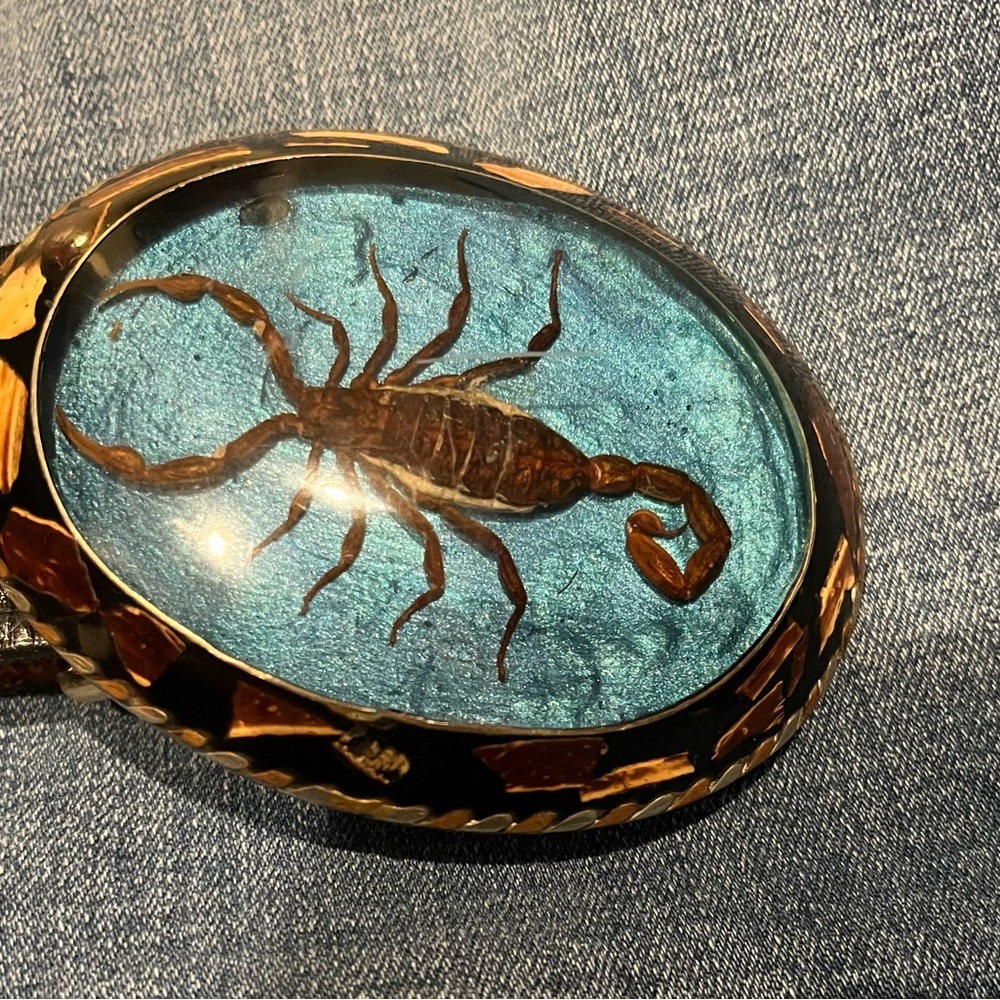 Black Leather scorpion belt
